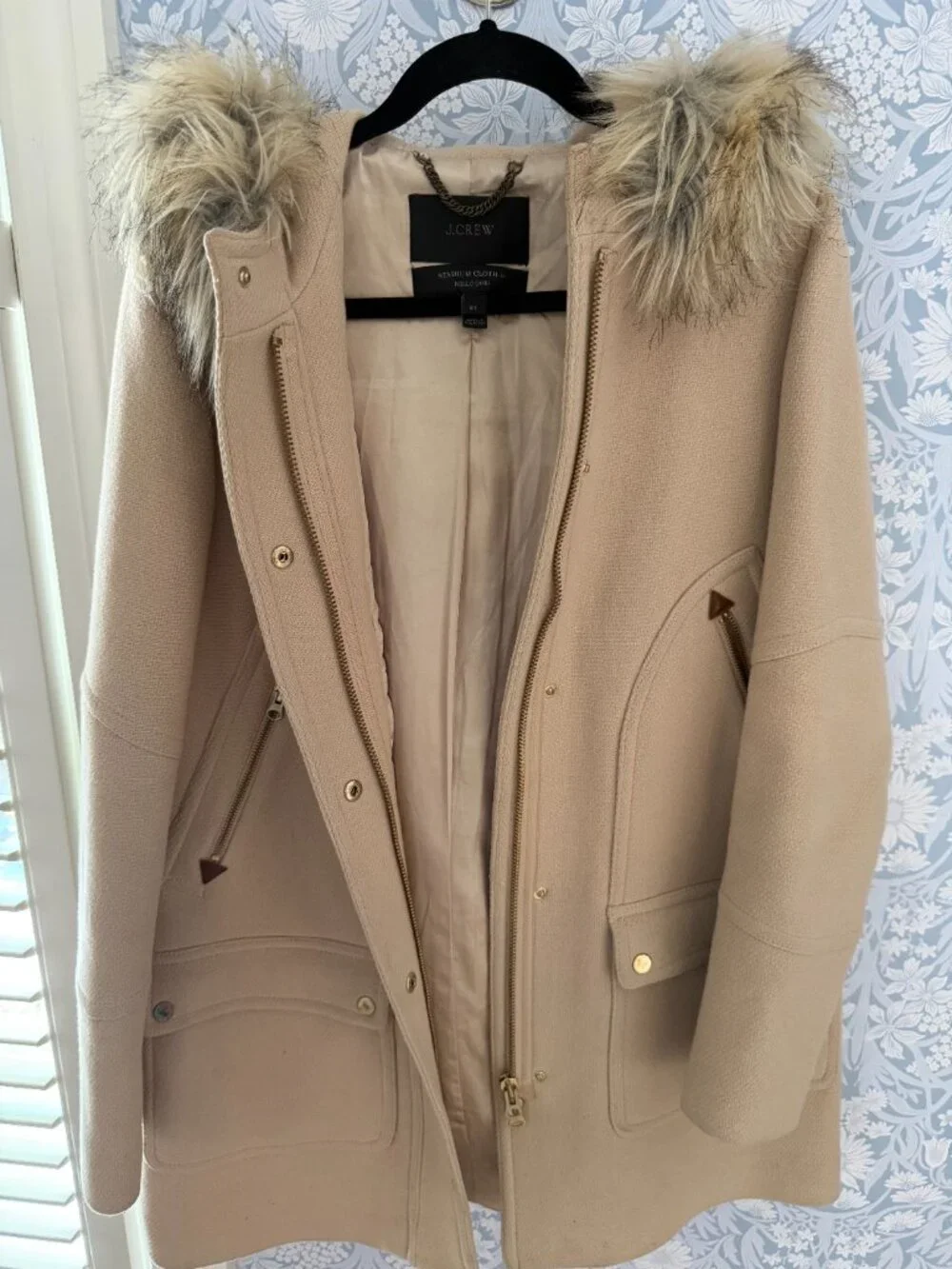 J Crew Stadium Parka in Blush - Size 6 Tall